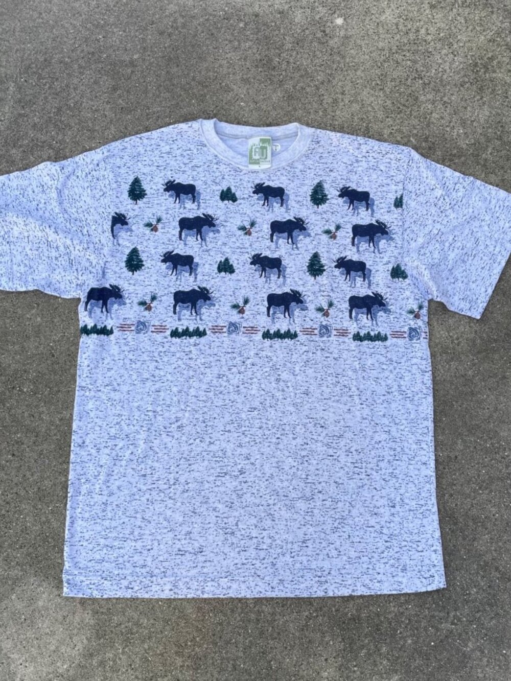 NEW Vintage 90s Art Unlimited Top Moose Relaxed Gorpcore Men's L 100% Cotton